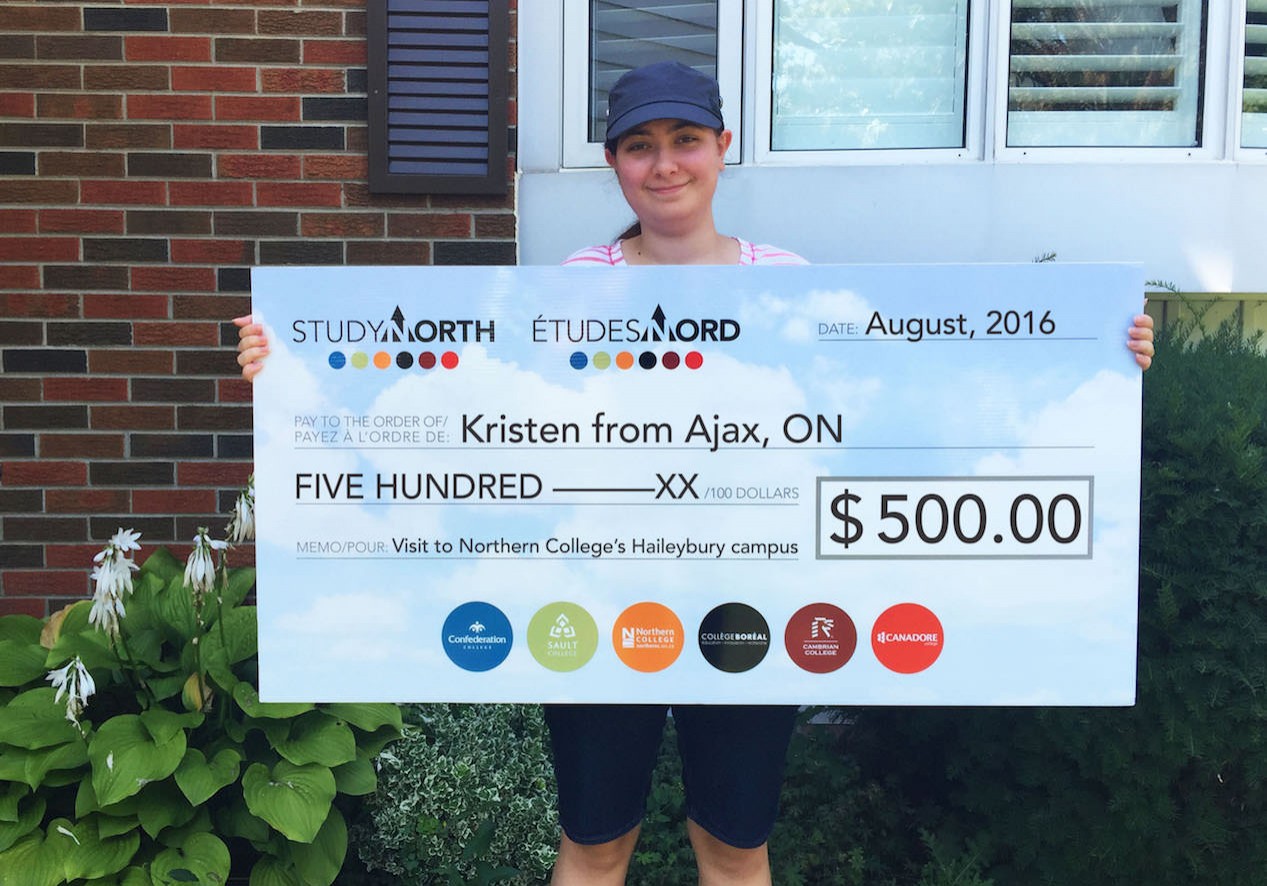 KristenNorthernCollegeAjax_cheque